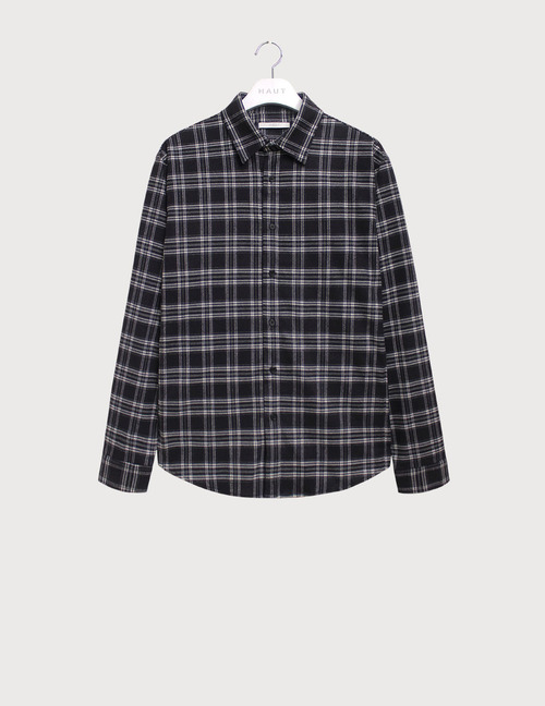 Black oversize check shirts [HST14]