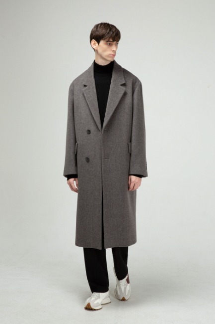 Diagonal grey cashmere 2button single coat [HC29][재입고]