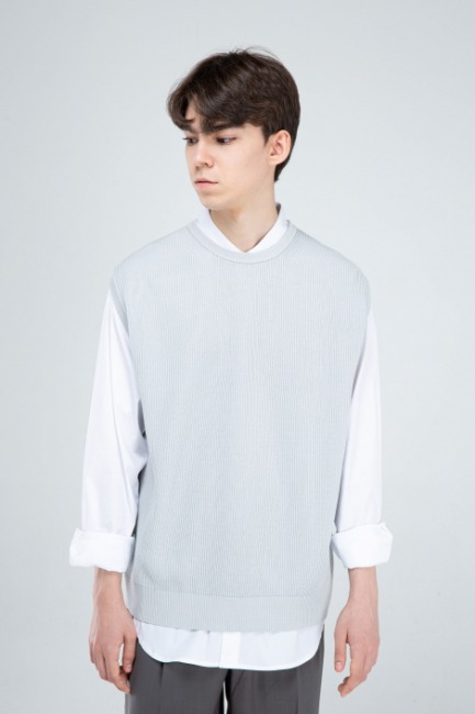 Cotton knit vest [HK60]