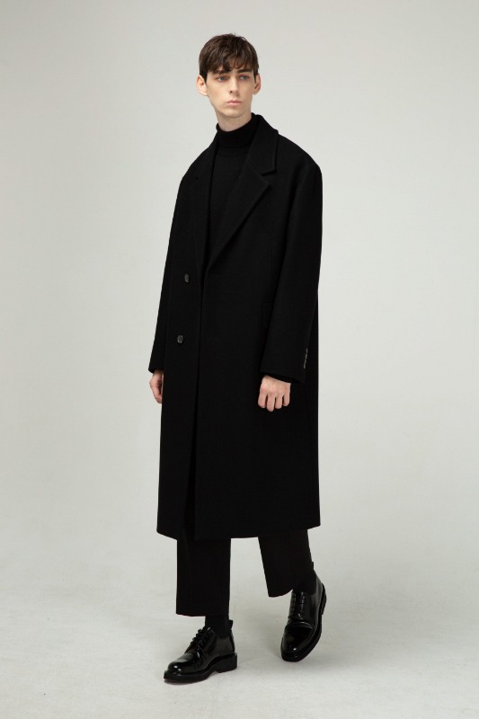 Black cashmere 2button single coat [HC29]