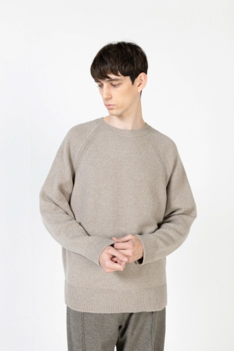 Alpaca sand beige sweater [HK63]