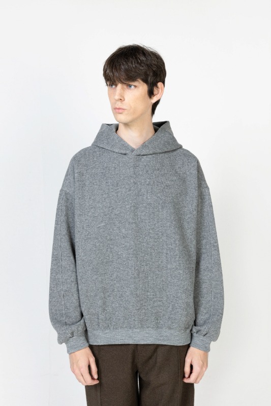 Melange grey knitted Hooded  [HSW23]
