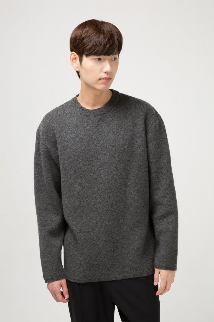 Dark grey Minimal oversize knit [HK55]